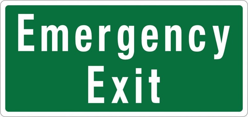 Emergency & Exit Sign | Emergency Exit W925mm x H420mm (Single Sided) - Standard Carousel 1