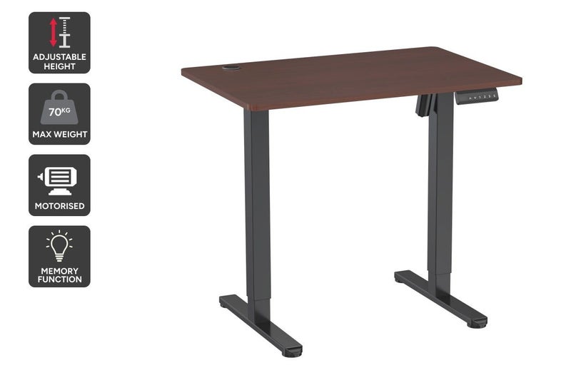 Ergolux Electric Standing Desk 90 x 60cm (Walnut/Black) Carousel 2