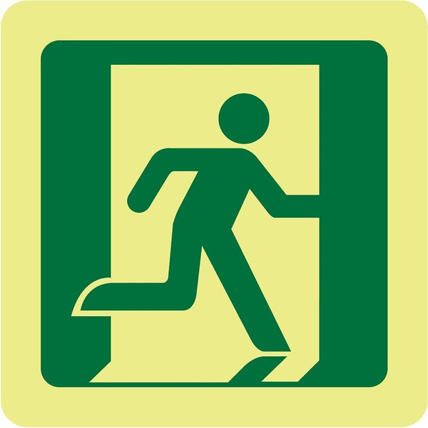 Exit Sign Luminescent | Running Man Right 162mm x 162mm Carousel 1