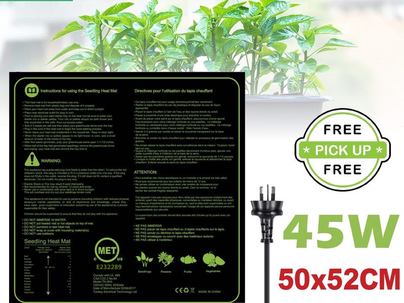 Seedling Heat Mat 50 x 52cm Heating Pad (OVER STOCKED) Carousel 1