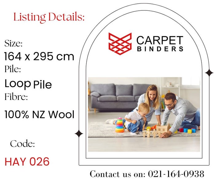 100% NZ Wool carpet offcut | 164 x 295cm Carousel 2