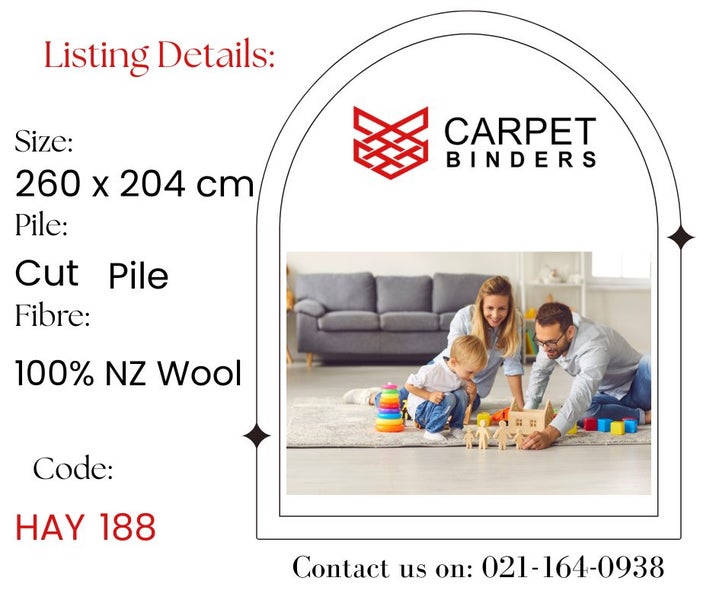 100% NZ Wool carpet offcut | 204 x 260cm Carousel 2