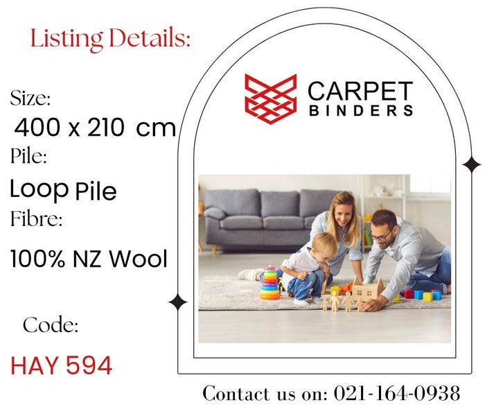 100% NZ Wool carpet offcut | 210 x 400cm Carousel 2