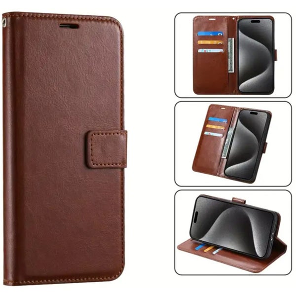 Galaxy S26+ (2026) Flip Wallet Case - Brown 3 Card Slots - Cash Compartment - Carousel 9