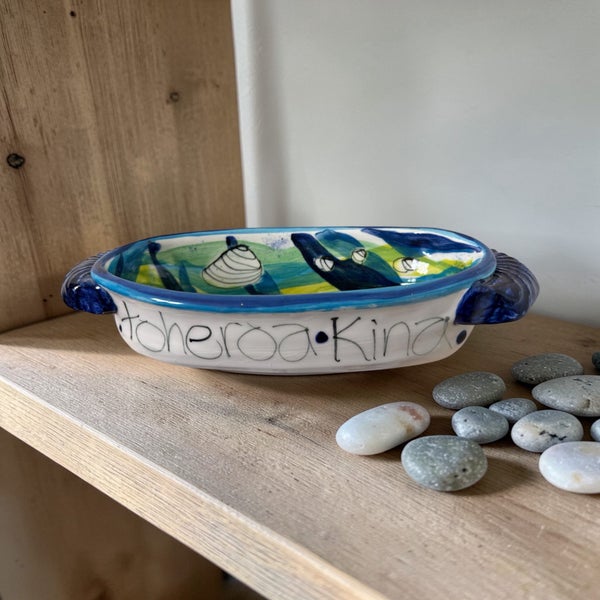 Christine Purdom Hand-Painted NZ Pottery Dish - Excellent Condition Carousel 1