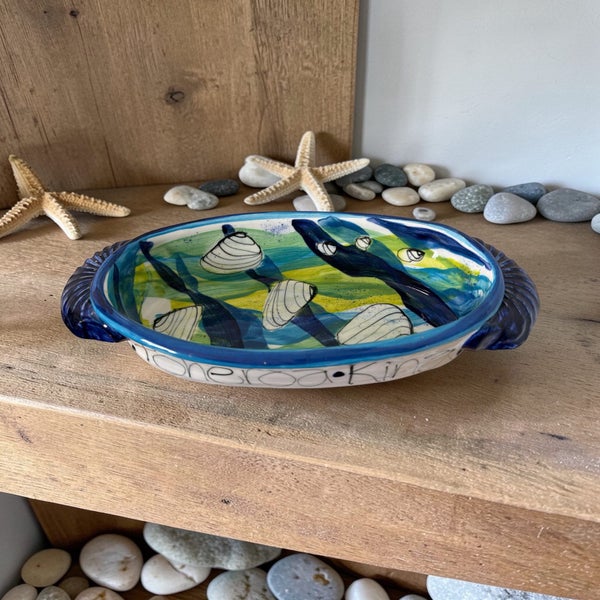 Christine Purdom Hand-Painted NZ Pottery Dish - Excellent Condition Carousel 2