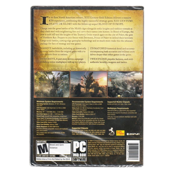XIII Century: Gold Edition • PC • Death or Glory + Blood of Europe • New Sealed Carousel 3