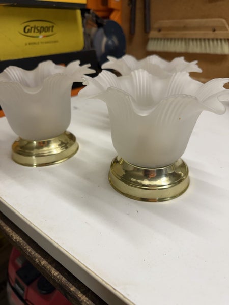 Vintage frosted glass light shade Carousel 1