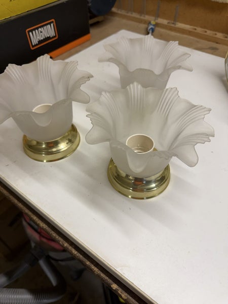 Vintage frosted glass light shade Carousel 2