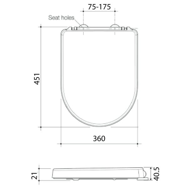 Replacement Toilet Seat D-SHAPE with Screws Soft Close, Quick Release Carousel 4