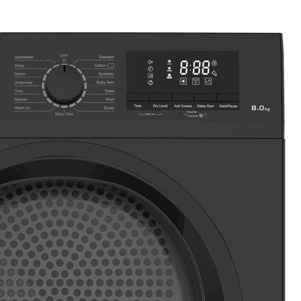 Breeze 10kg Washing Machine & 8kg Dryer - Black Combo Carousel 5