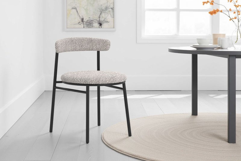 Set of 2 Brosa Lancel Dining Chairs (Pebbled Sand Boucle) Carousel 2
