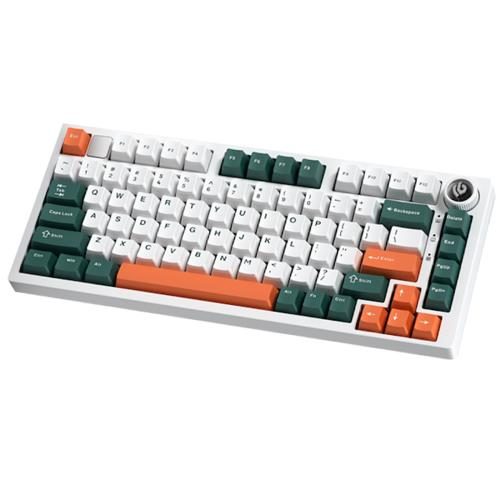 LEOBOG Hi75c Wired Mechanical Gaming Keyboard - White Orange Green Linear Switch Carousel 1