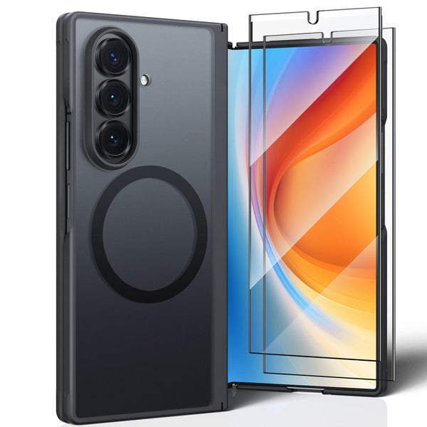 Torras Galaxy Z Fold7 Guardian Magnetic Case - Black, (Includes 2x Front Glass Carousel 2