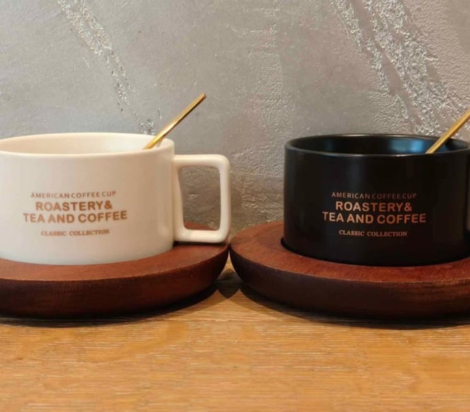 Twin Cup Modern Minimalist Classic American Café Style Coffee Cup Set (Set of 2) Carousel 1