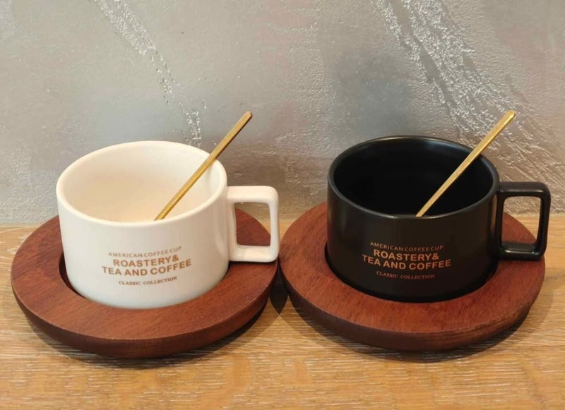 Twin Cup Modern Minimalist Classic American Café Style Coffee Cup Set (Set of 2) Carousel 2