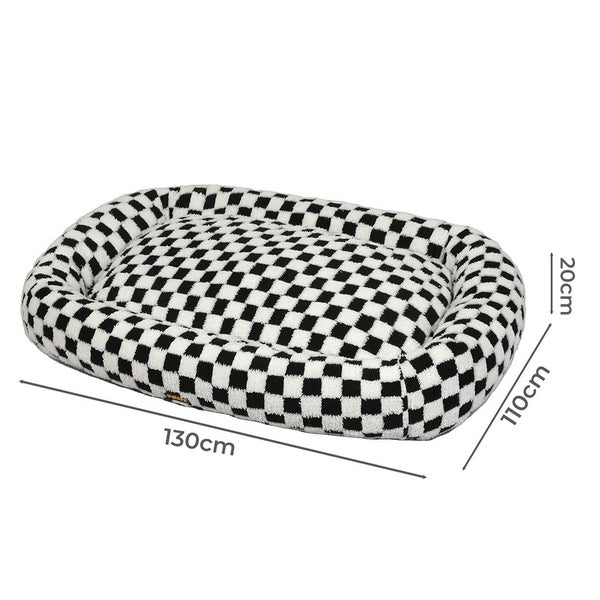 Pawz Dog Bed Calming Pet Checkered Plush Bed Soft Washable Bed Non-Slip XXXL Carousel 9