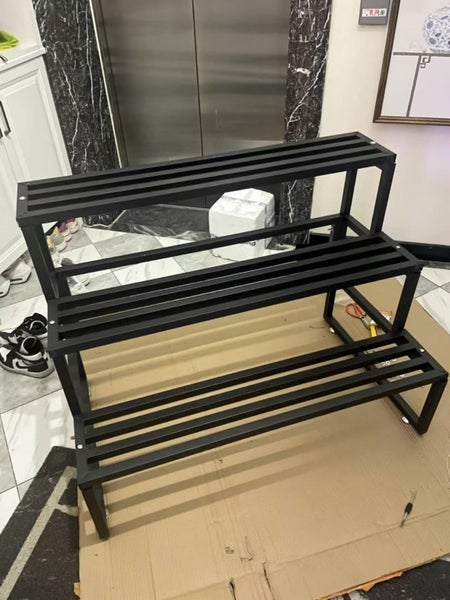 Black 3 Tier Shoe Rack / Plant Stand | Heavy Duty Metal Shelf Carousel 3