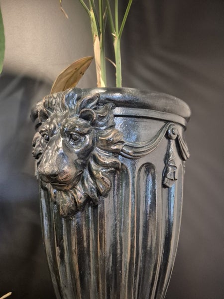 Large black loin detailed urn Carousel 2