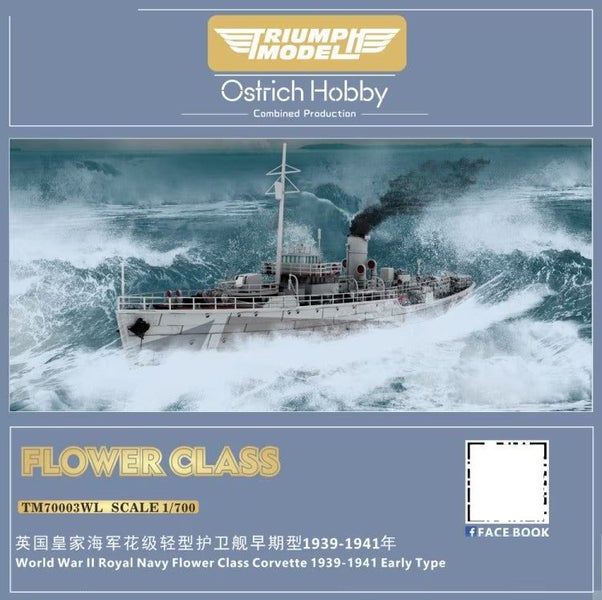 Triumph Model 1/700 Scale Royal Navy Flower Class Corvette 1939-1941 Early Ty... Carousel 1