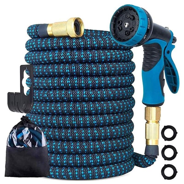 50ft Expandable Garden Hose & Nozzle (Blue) Carousel 1