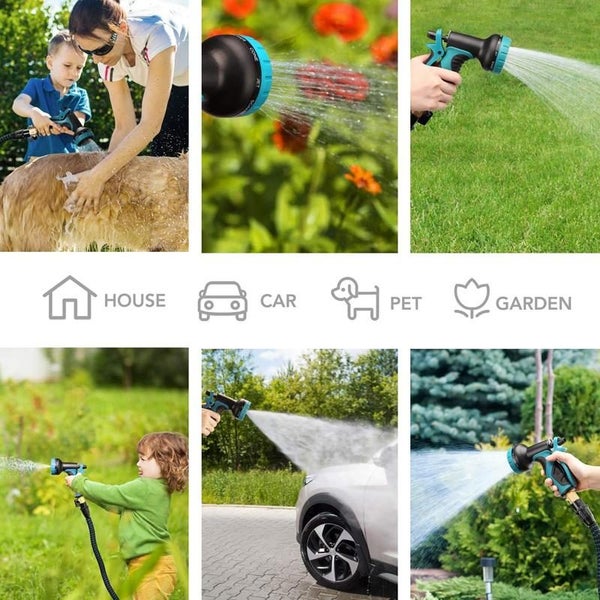 50ft Expandable Garden Hose & Nozzle (Blue) Carousel 2