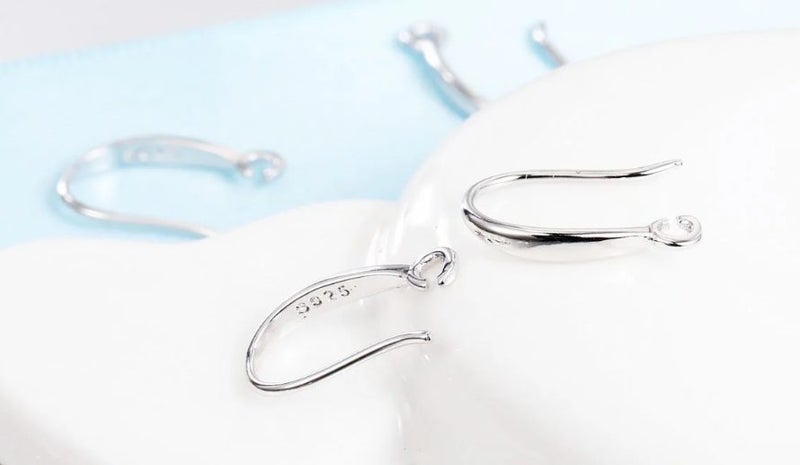 ** .925 Sterling Silver STAMPED FANCY Earring Hooks (x12) - Medium ** Carousel 1