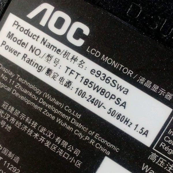 18.5 LCD monitor AOC Carousel 8