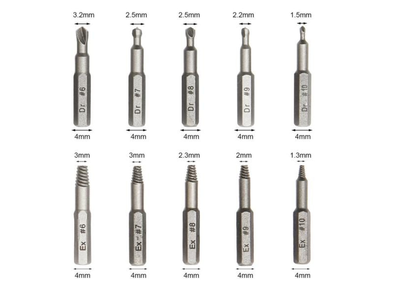10pcs Set Broken Screw Extractor Drill Bit For Metal Carousel 1