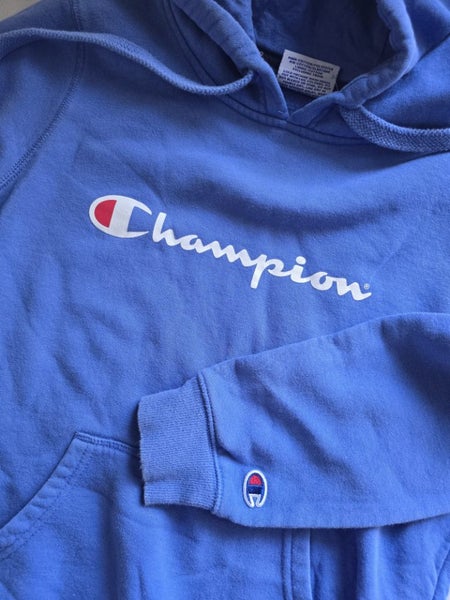 CHAMPION - Blue Logo Hoodie Sz S Carousel 1