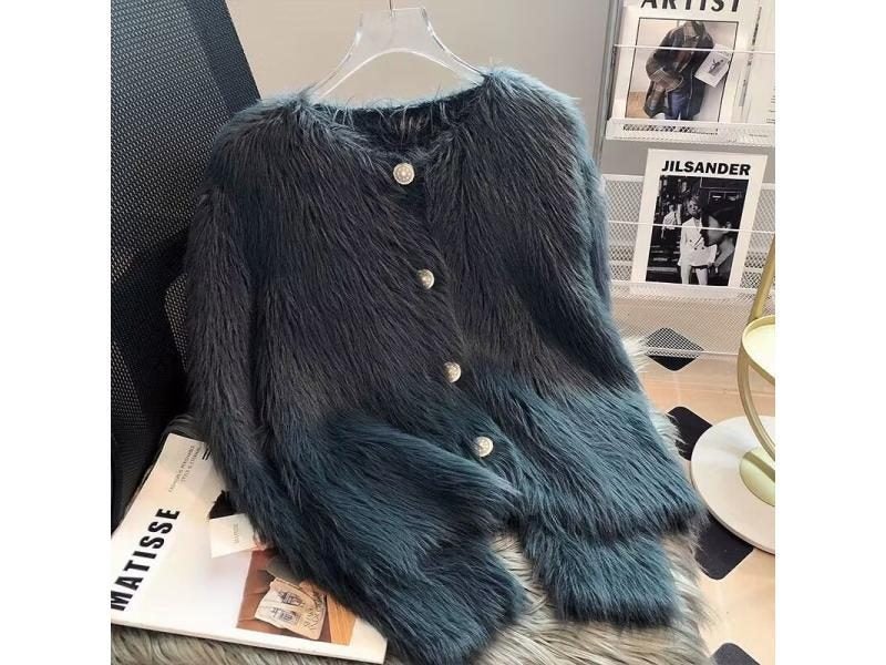 Women's Soft Imitation Mink Velvet Knitted Cardigan Coat Carousel 1