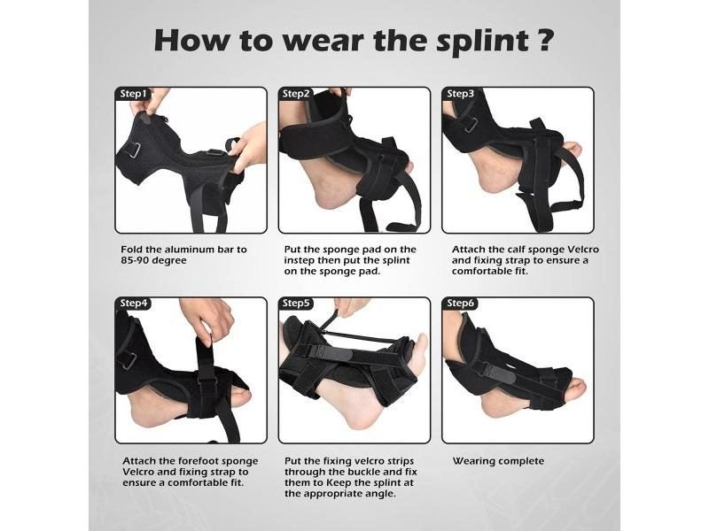 Plantar Fasciitis Night Splint Unisex Adjustable Foot Drop Orthotic Brace For Carousel 6