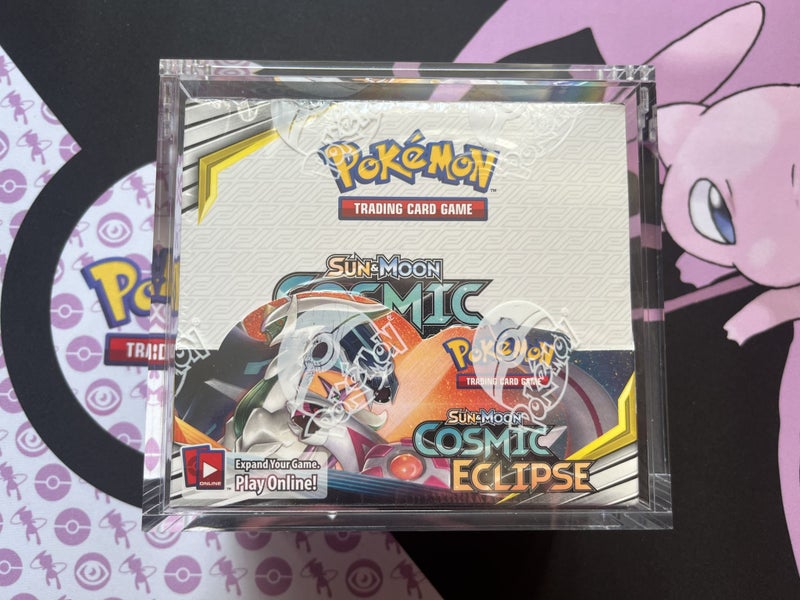 Pokemon Cosmic Eclipse Booster Box Factory Sealed with Acrylic Case Carousel 1