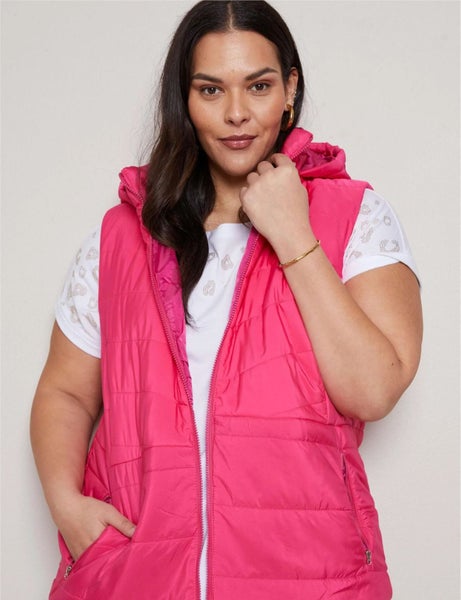 Autograph Pink Hooded Puffer Vest ~ Size 16-18 Carousel 1