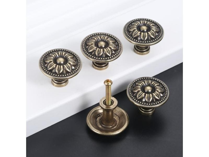 5Pcs Antique Bronze Door Handle For Cabinets With Screws Carousel 2