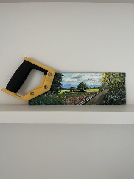 One-of-a-Kind Hand Painted Saw – Rustic Statement Piece Carousel 1