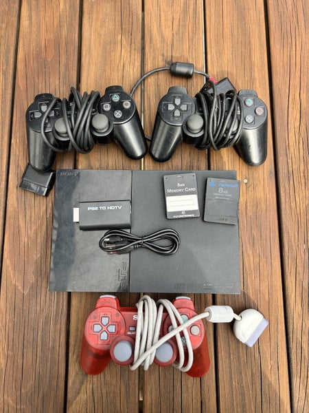 PlayStation 2 Bundle – Console 3 Controllers Memory Cards + HDMI Adapter Carousel 2