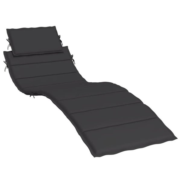 Vida Xl Sun Lounger Cushion Black 186X58x3cm Oxford Fabric Carousel 1