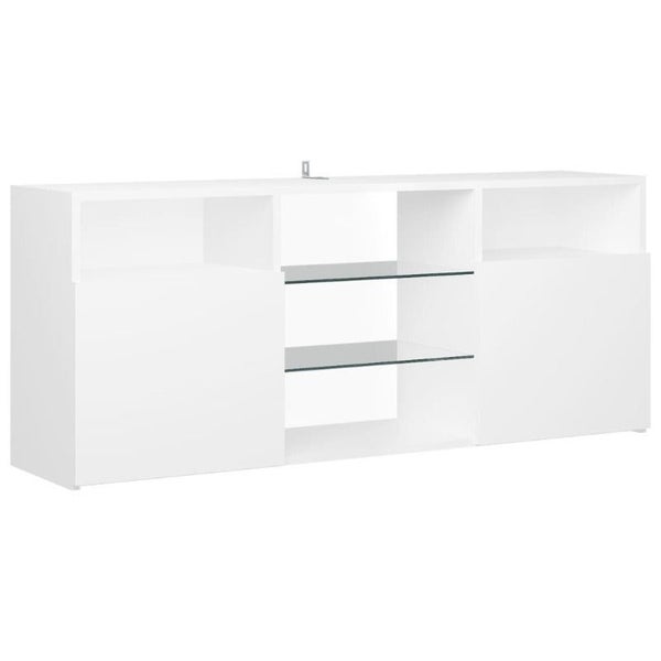 Vida Xl Tv Cabinet With Led Lights White 120X30x50 Cm Carousel 1