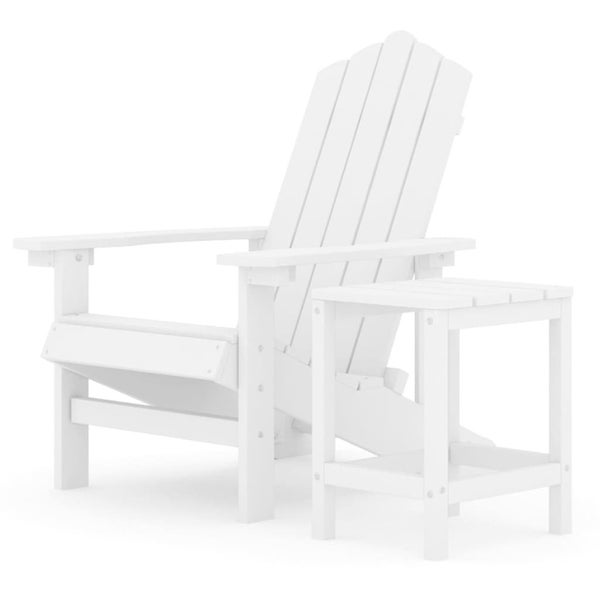 Vida Xl Garden Adirondack Chair With Table Hdpe White Carousel 1