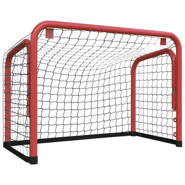 Vidaxl Hockey Goal With Net Red And Black 68X32x47 Cm Steel Polyester Carousel 1