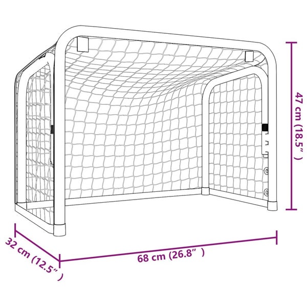 Vidaxl Hockey Goal With Net Red And Black 68X32x47 Cm Steel Polyester Carousel 2