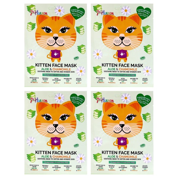 7th Heaven Kitten Sheet Mask Multipack by 7th Heaven for Kids - 4 Pc Mask Carousel 1