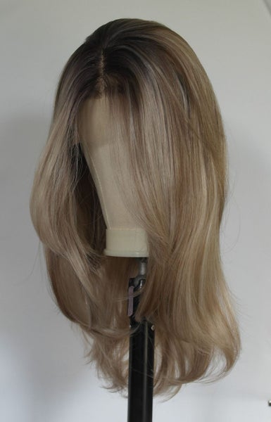 Medium Ash Blonde Lace Front Wig [ + Wig Cap & Satin Travel Bag ] Carousel 2