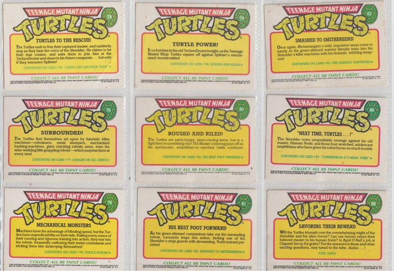 TEENAGE MUTANT NINJA TURTLES 54 FROM 88 CARDS ALL IN MINT CONDITION Carousel 12