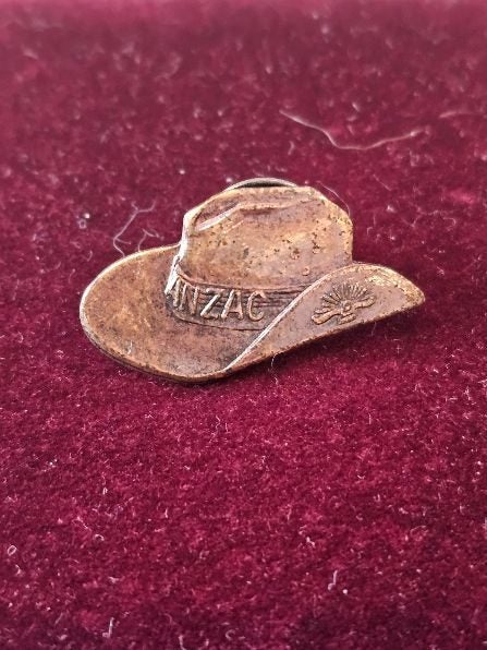 ANZAC Commemorative Pin Shaped Like an Australian Army Slouch Hat. Carousel 1