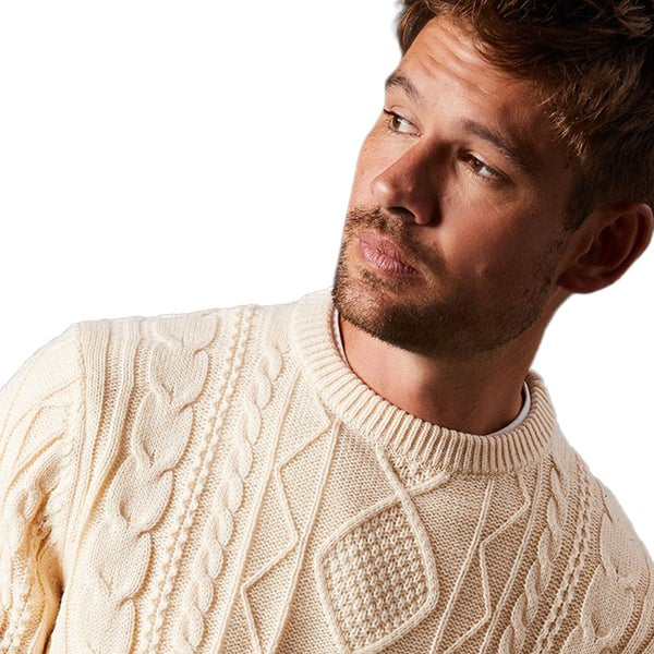 Burton Mens Cable Knit Crew Neck Jumper Carousel 4