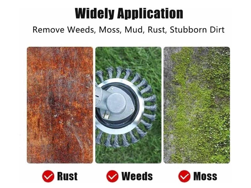 6 Inch Weed Eater Brush, Steel Wire Trimmer Head with Adapters Carousel 14