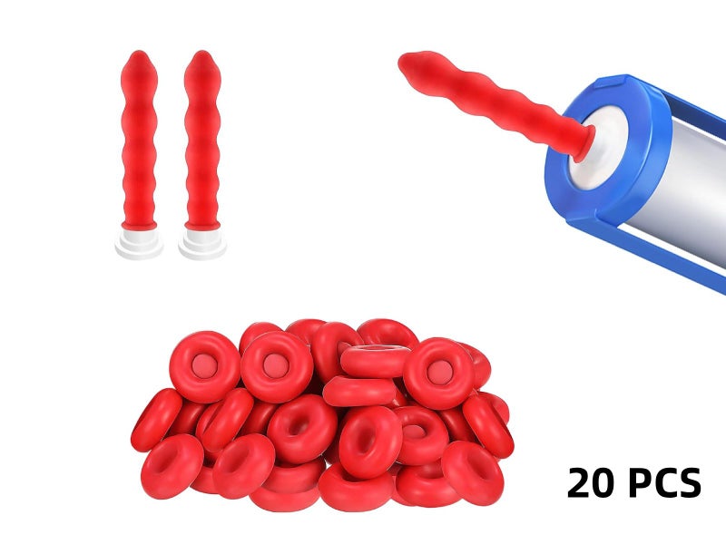 Caulk Saving Cap for Sealing and Preserving, Red (20 Pieces) Carousel 1