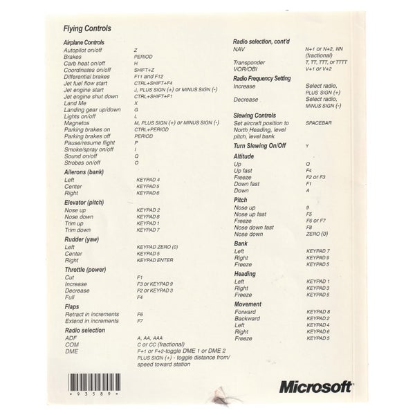 Microsoft Flight Simulator For Windows 95 • Pilot's Handbook Only • Manual VGC Carousel 4